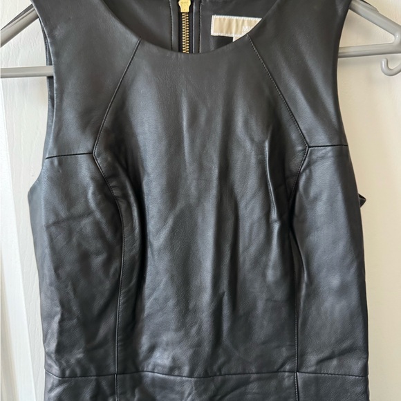 NWOT Michael Kors Faux leather Dress, 0, Black, Sleeveless, Back Zip, Pockets… - Picture 7 of 10